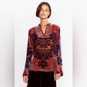 NWT Johnny Was SYRIAH BURNOUT ENTA BLOUSE